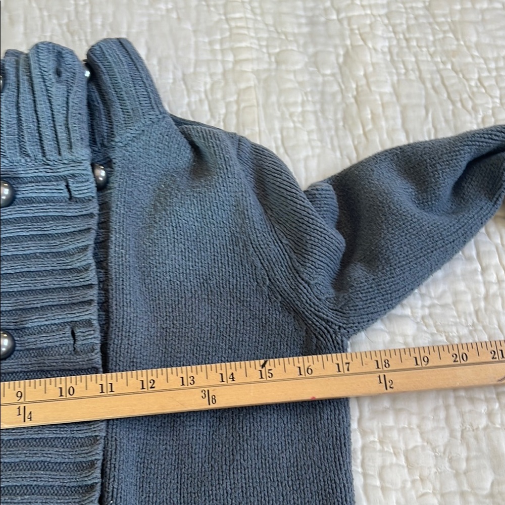 Caslon Gray and Blue Cardigan Sweater military style - Picture 5 of 8